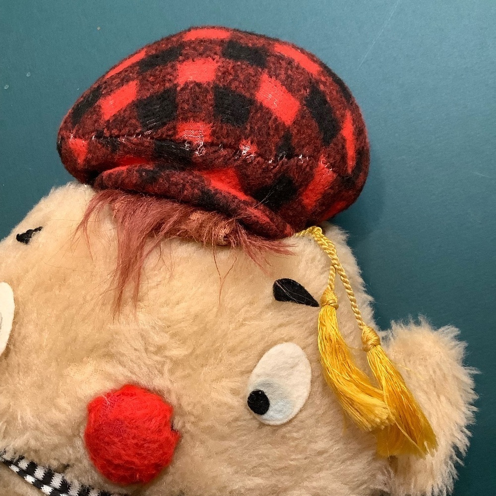 VINTAGE Scottish Plaid Humpty Dumpty Plush Stuffed Toy Wool Tartan - Picture 5 of 11